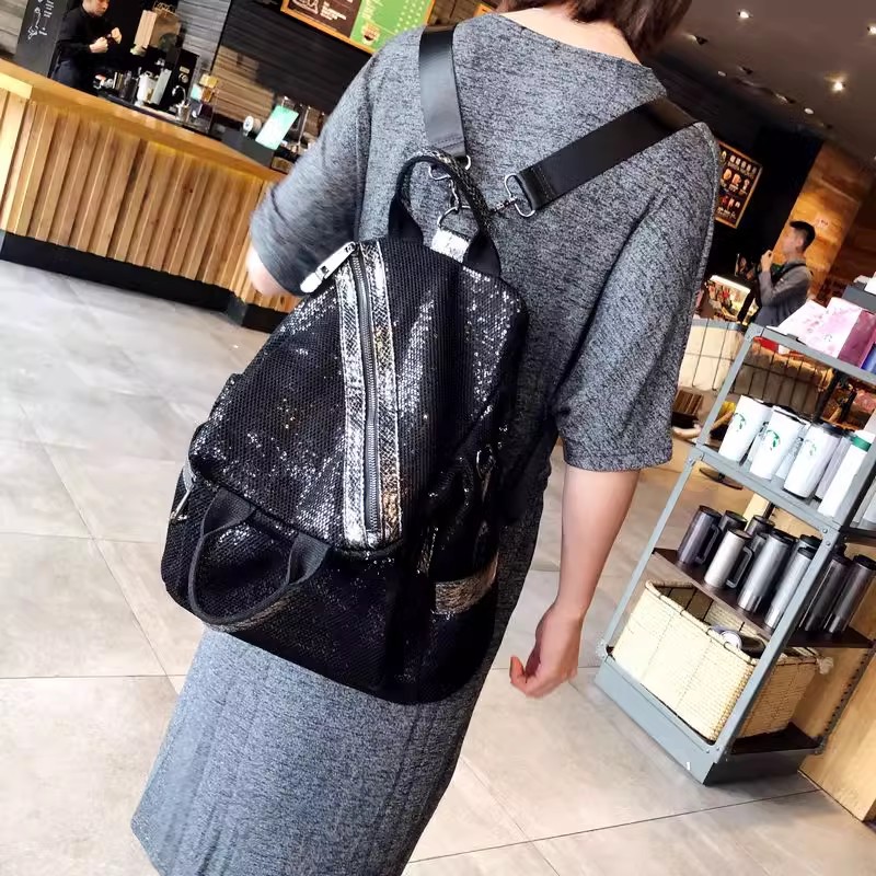 Luxury High Quality Bags - Mochila de nailon con lentejuelas para