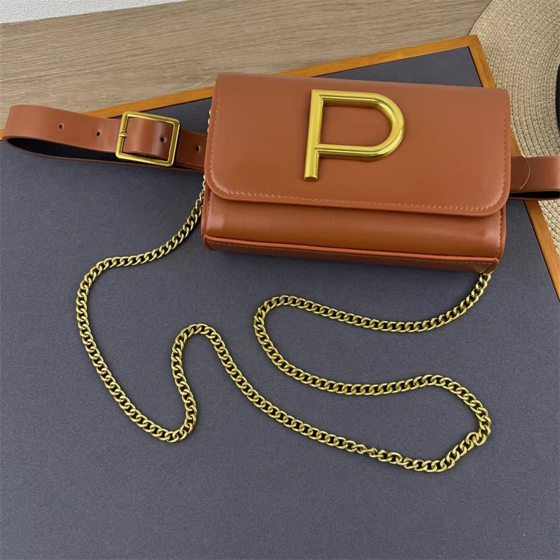 Belt Bag Leather Wide - Bolso de cuero PU con letra