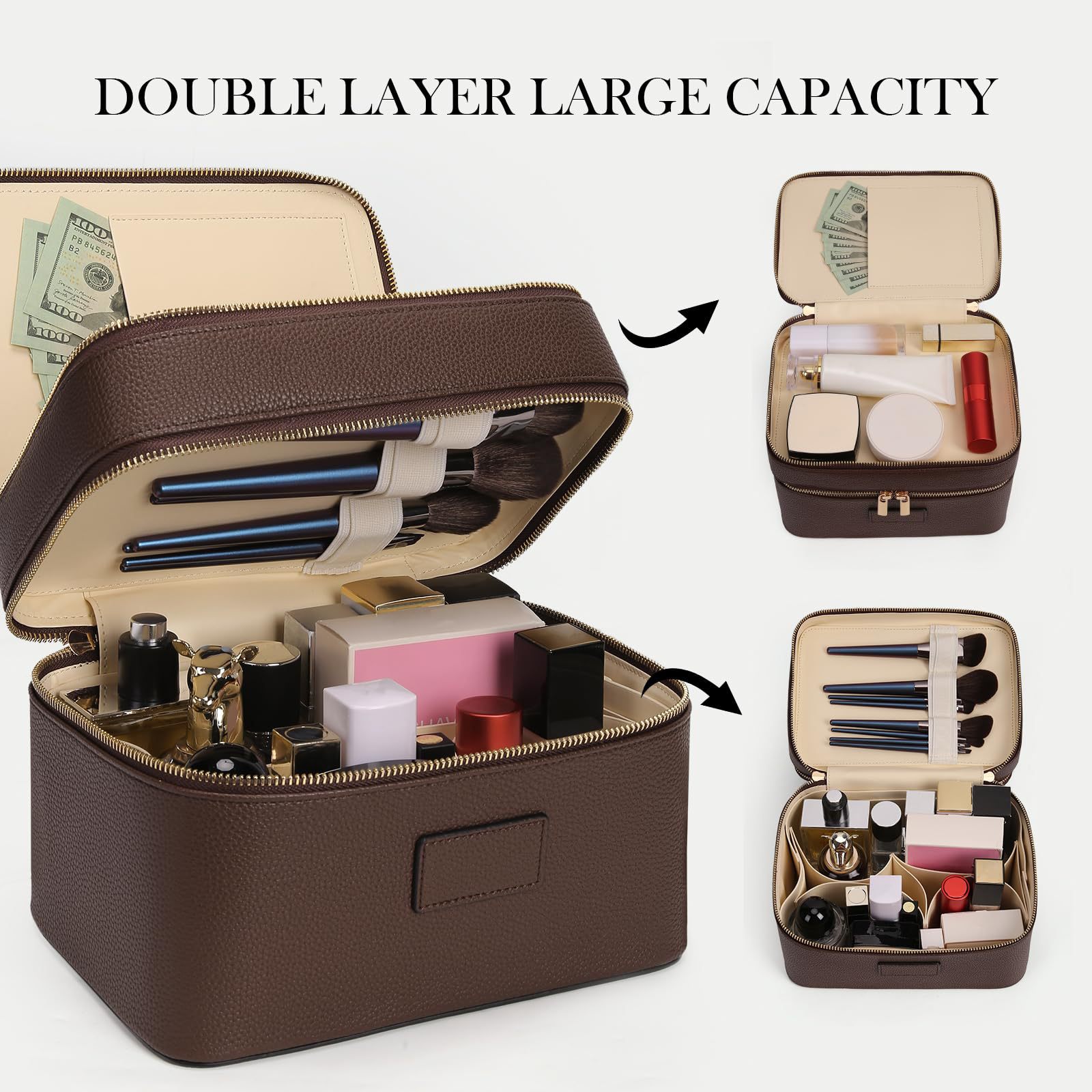Luxury Bags Leather - Bolsa de Cosméticos de Lujo de