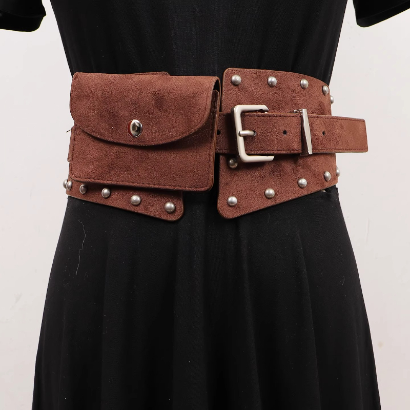Belt Bag Leather Wide - Riñoneras de piel sintética de ante