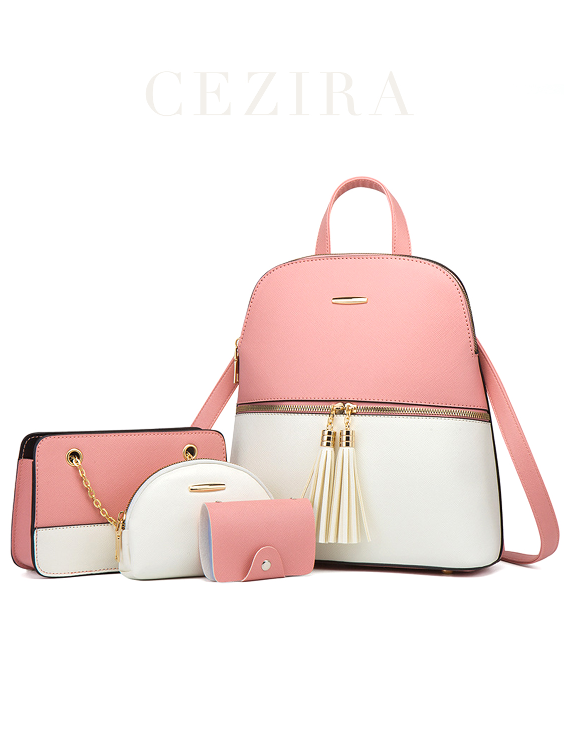 Luxury Bags Vegan Leather - Conjunto de 4 bolsos de piezas