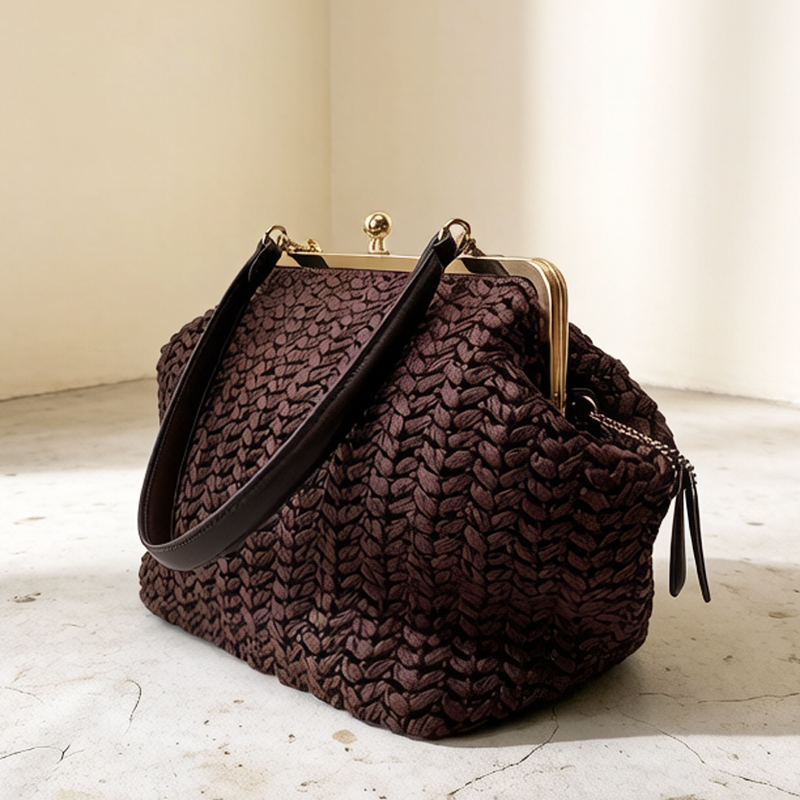 Bolso de hombro de rafia tejid - Luxury Bag Collection reseña y precio