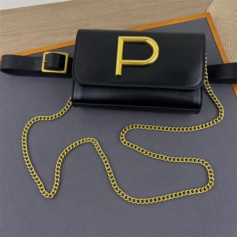 Bolso de cuero PU con letra P  - Belt Bag Leather Wide reseña y precio