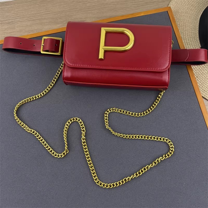 Bolso de cuero PU con letra P  - Belt Bag Leather Wide reseña y precio