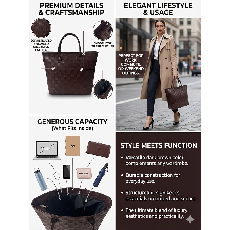 Bolso Tote de Mujer con Patrón - Luxury Bag Collection reseña y precio