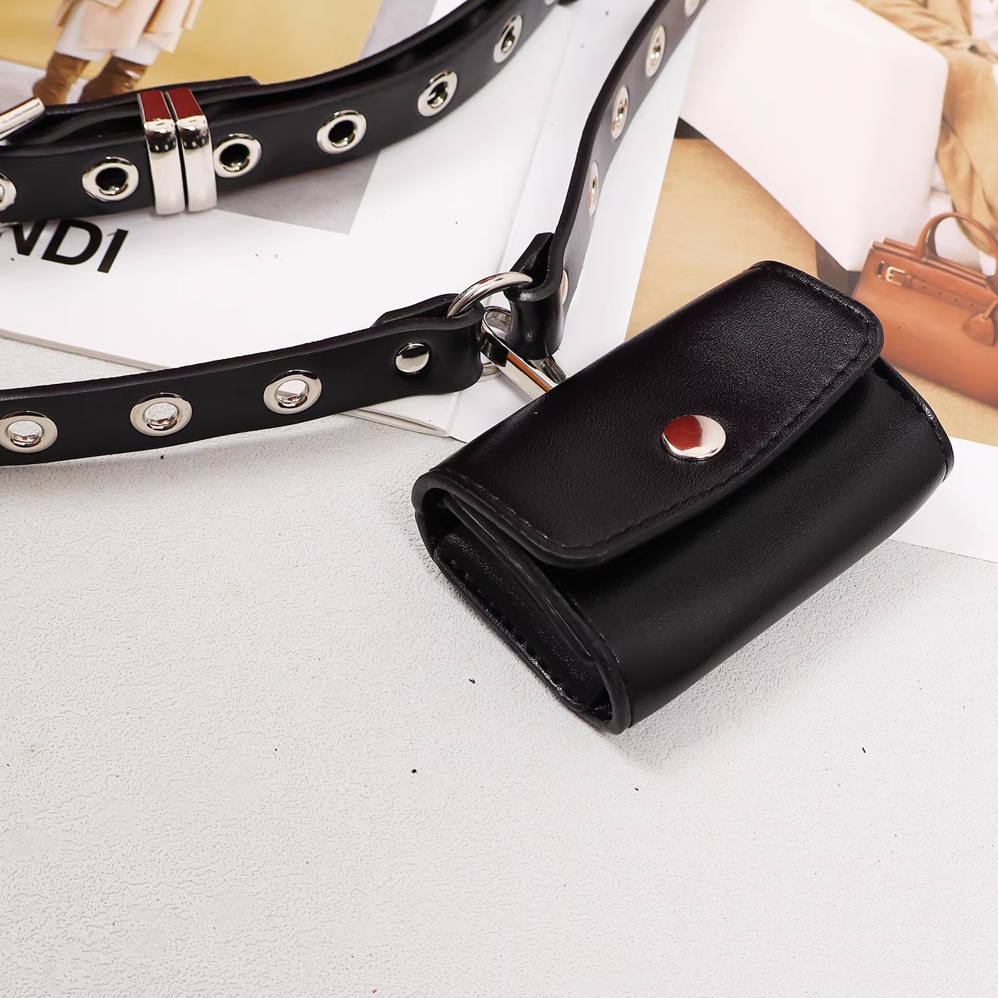 Faja de bolso negro de cuero g - Belt Bag Leather Wide reseña y precio