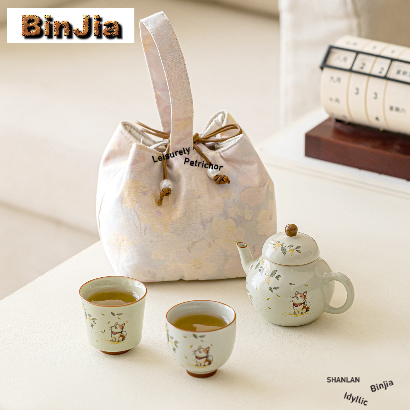 Juego de té de viaje de gatito - Luxury Bags Hand Painted reseña y precio