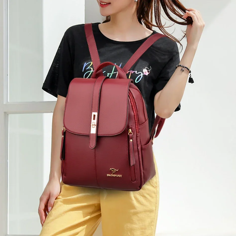 Mochila de cuero de gran capac - Luxury High Quality Bags reseña y precio