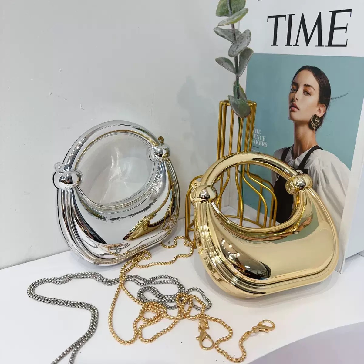 Mini bolso de noche dorado, mo - Luxury Bag Collection reseña y precio