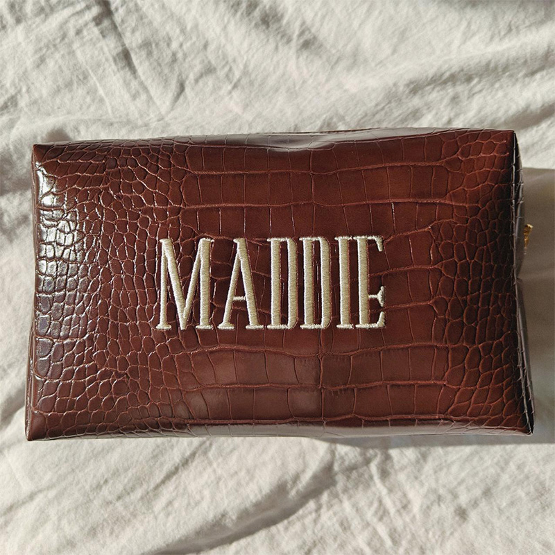 Bolsa de Maquillaje Bordada co - Luxury Bags Vegan Leather reseña y precio