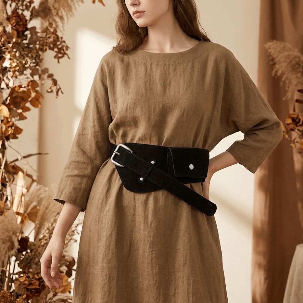 Cinturón de moda de PU con heb - Belt Bag Leather Wide reseña y precio